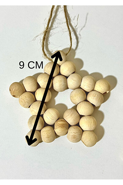 MACROMEKİDS Dekoratif Ahsap 9CM -3 Lü Set Yildiz Mutfak Salon Balkon Çocuk Bebek Odasi Duvar Süsü Kapi Süsü