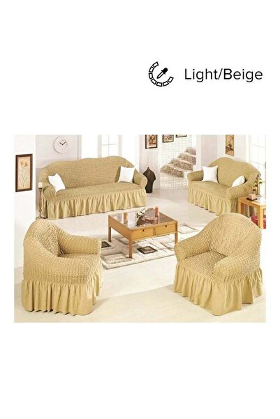 GENERAL Fabinini Sofa Cover Set, 4 Pieces, Beige 220x100x100cm