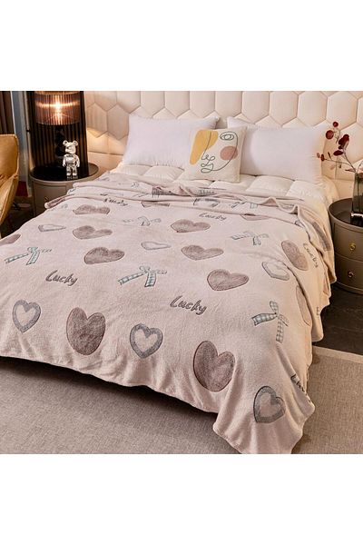 FIONNA.RO Cocolino Fluffy Blanket 200x230cm - Lucky Heart