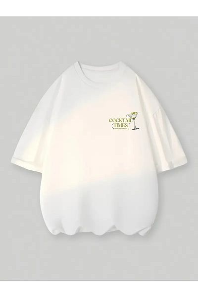 AEMİ Tricou unisex oversize cu decolteu rotund și imprimeu Dirty