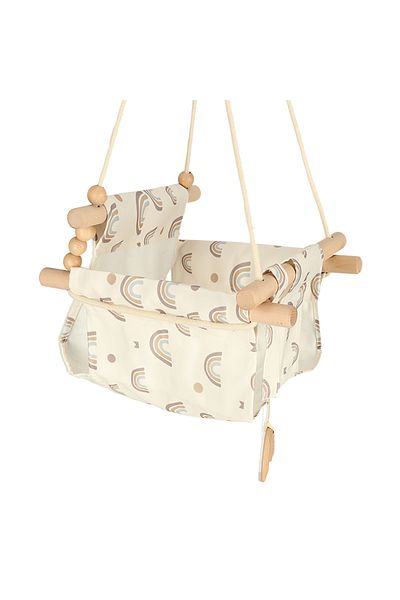 İSP Wooden baby and child swing, for indoor and outdoor use, "LikeSmart Rainbow Swing", easy to assemble