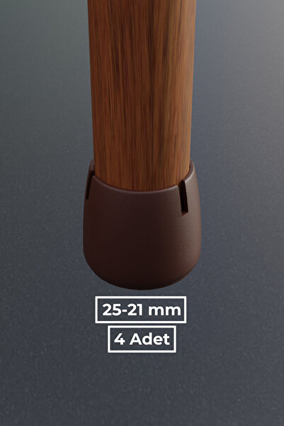 wooden lane studio 4’lü Ceviz Silindir Sandalye Pabucu Zemin Koruyucu – 21-25...
