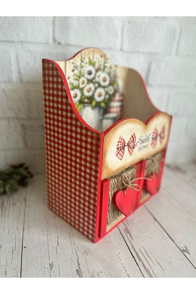 Bypinaryuksel Solid Design Multi-Purpose Box with Knitted Drawer on the Front