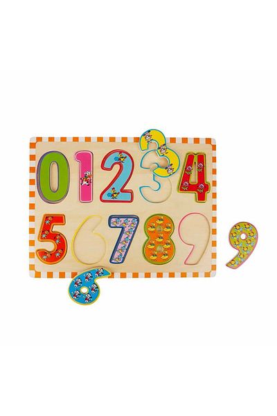 Sunman 5215 -Wooden Puzzle Numbers 10 Pieces