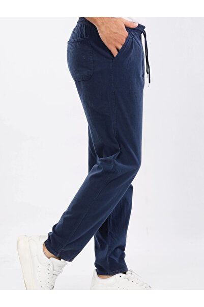 LUSSOLİFE Men's Large Size Elastic High Waist Raw Cloth