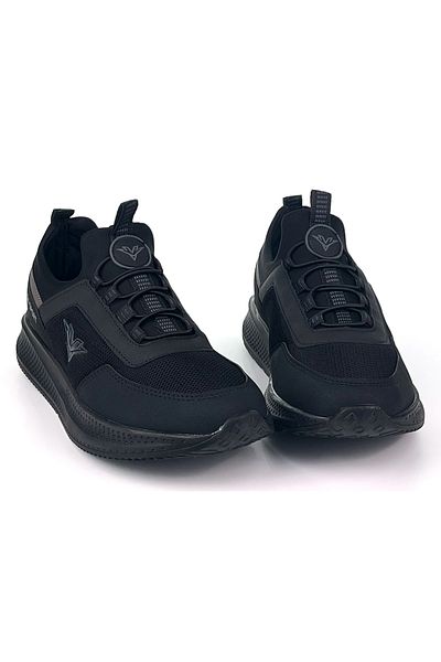 KAJILA Men's Black Laceless Flexible Very Light Daily Sneaker Sports Shoes