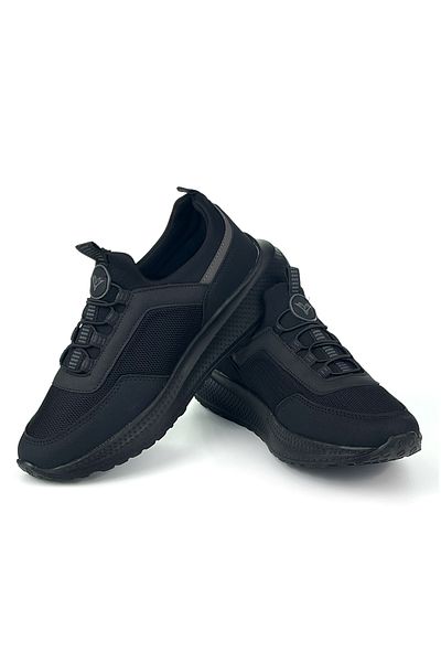 KAJILA Men's Black Laceless Flexible Very Light Daily Sneaker Sports Shoes