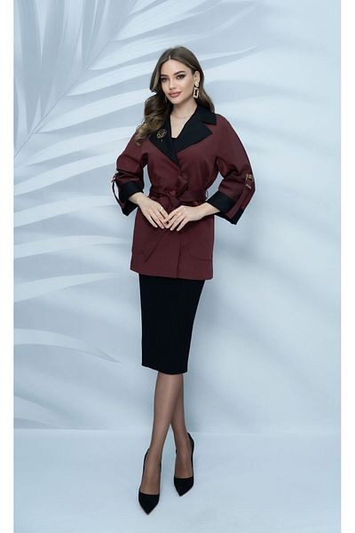 Eccim Fashion Linen Collar Snake Brooch Lined Short Women's Trench Coat