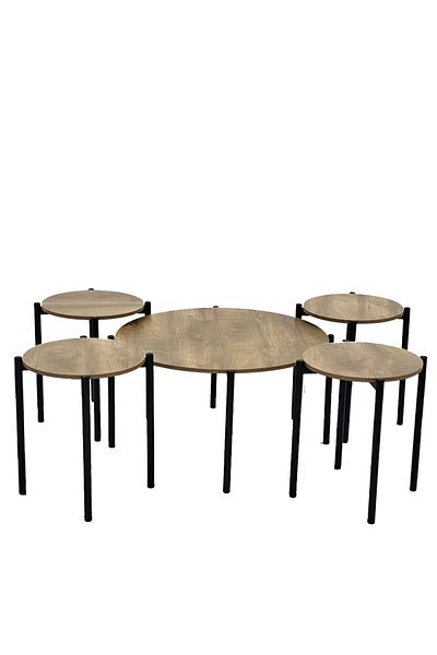 Ch 5-piece wooden tea table set