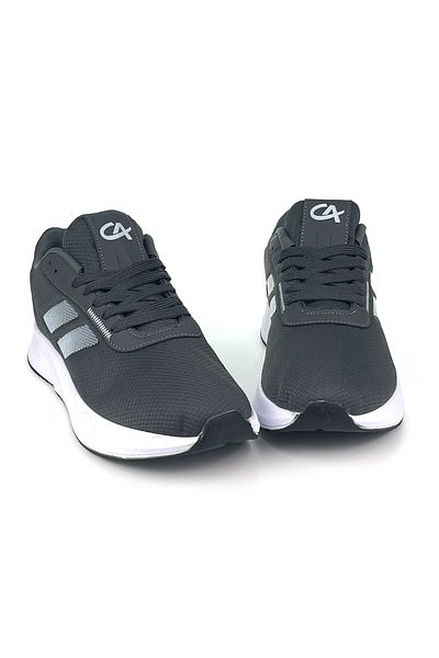 KAJILA Men's Smoked White Lace-Up Breathable Flexible Lightweight Casual Sneaker Sports Shoes