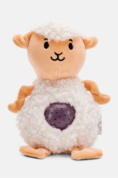 Jellyroos Plush Funny Tummy-Peep, Off White/Peach