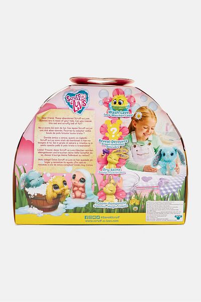 Scruff A Luvs Little Live Blossom Mystery Bunny Reveal, Blue/Pink