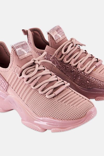 Steve Madden Women Maxilla Lace Up Metallic Casual Shoes, Mauve