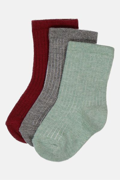 RBX Kids Boy 3 Pairs Textured Crew Socks, Multicolor