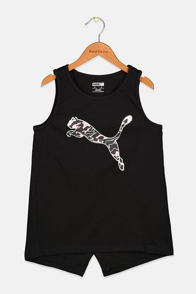 Puma Kids Girl Sportswear Fit Sleeveless Running Top, Black Combo
