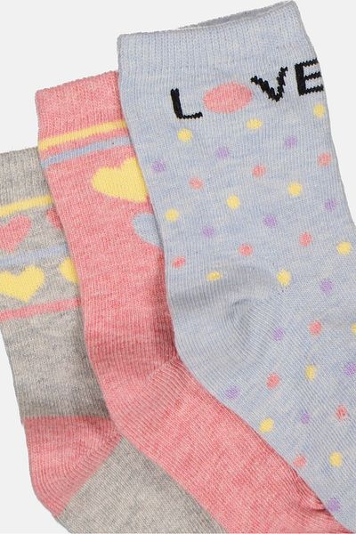 Bebe Kids Girl 3 Pairs Polka Dots Crew Socks, Multicolor