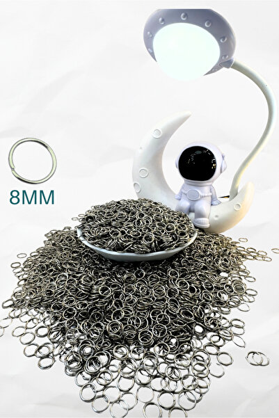 CSG BAZAAR 100 Adet 8 mm Gümüş Renk Takı Halkası - Takı Yapımı Malzemesi Aparat