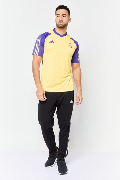 adidas Men Real Madrid Tiro 23 Sportswear Fit Short Sleeves Training Jersey, Yellow