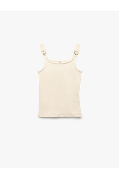 Koton New Season Ribbed Cotton Strap Undershirt with Buckle Detail
