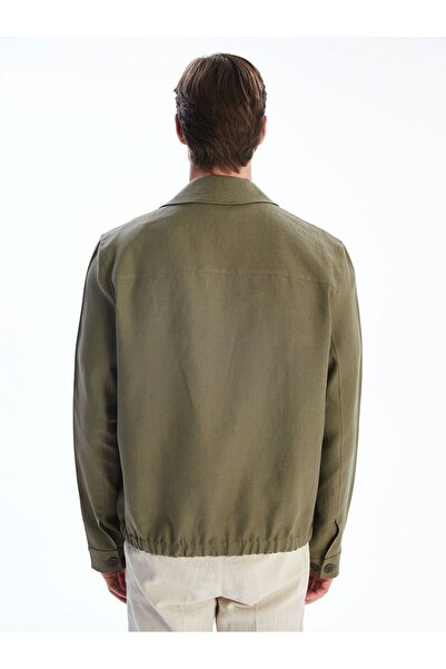 LC Waikiki SOUTHBLUE Standart Kalıp Gömlek Yaka %100 Keten Erkek Ceket