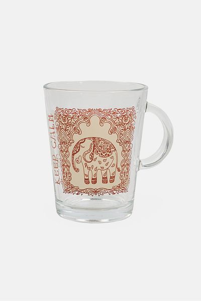 Ritzenhoff & Breker Printed Glass Coffee Mug 380ml, Transparent