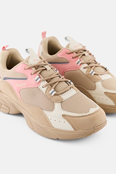 Algspar Women Lace Up Outdoor Shoes, Beige