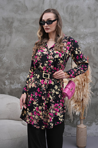 Polologin Butik Pink Floral Tunic