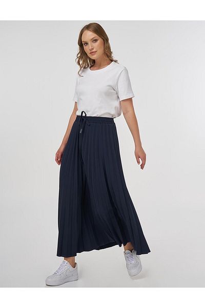 KYR Ψηλόμεση πλισέ φούστα Σκούρο Navy Blue