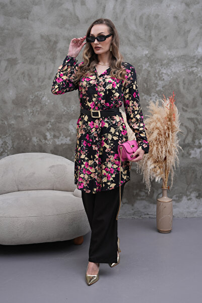 Polologin Butik Pink Floral Tunic