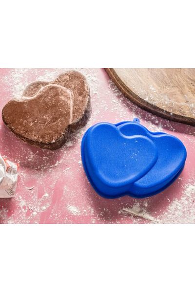 Gadget Master Formă de copt cu două inimioare albastre