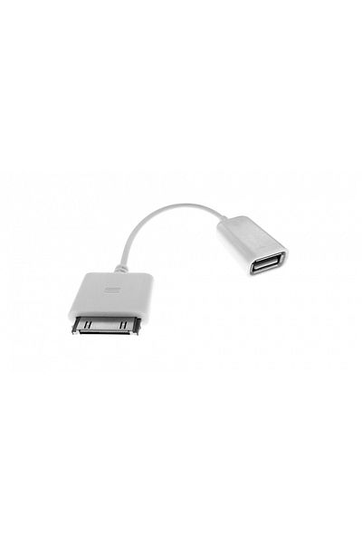 OEM Adapter compatible with Apple's 30 pin to USB type A female connector, white