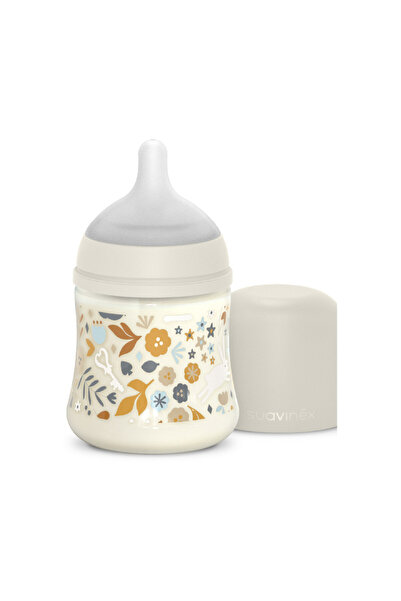 Suavinex زجاجة رضاعة للأطفال مصنوعة من مادة البولي أميد مع حلمة فسيولوجية بطي...
