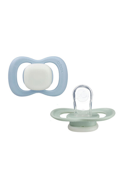 Bbox لهاية سيليكون من بي بوكس، عبوة من قطعتين - لون رمادي/سماء، من عمر 0 ​​أش...