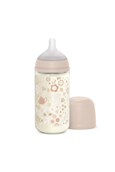 Suavinex زجاجة رضاعة زجاجية للأطفال بحلمة فسيولوجية متوسطة التدفق، للأطفال من...