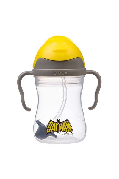 Bbox B.Box Batman Sippy Cup , From 6M+ , 240Ml/8 Oz, Drink From Any Angle , Fliptop, Weighted Straw