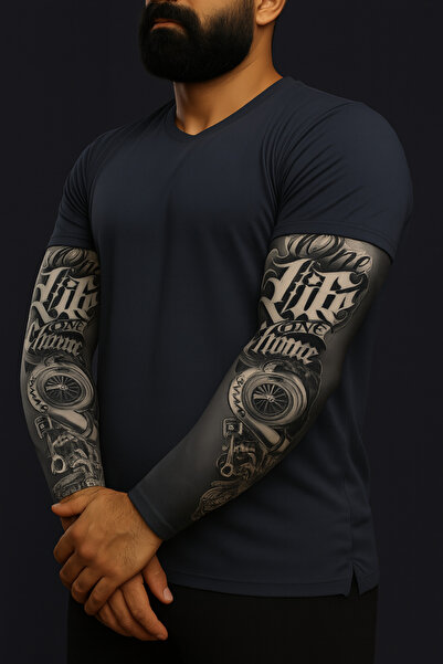 Buffalo Motorsiklet Koruma Giyilebilir Kol Dövmesi Çorap Dövme 3D Baskılı Kol Bacak Dövme Sağ Kol