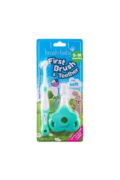 Brush-Baby مجموعة فرشاة الأسنان والعضاضة الأولى