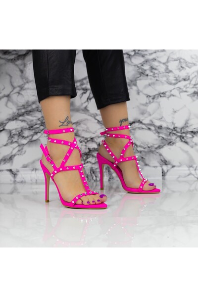 mei Sandale Dama cu Toc subtire 2ZB1 Roz Mei