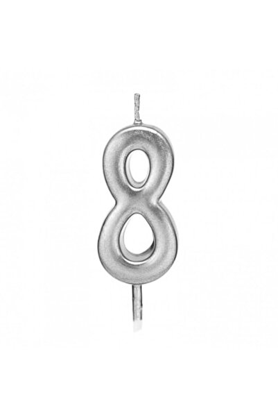 OEM Ασημένιο κερί για τούρτα, 4,5 cm, αριθμός 8