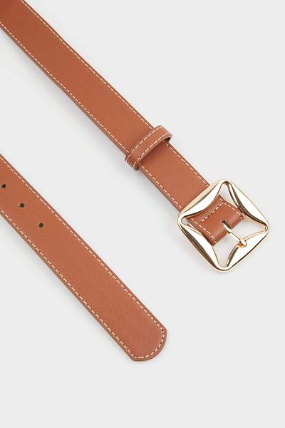 DeFacto Women's Square Buckle Faux Leather Jean Belt F3279Axns