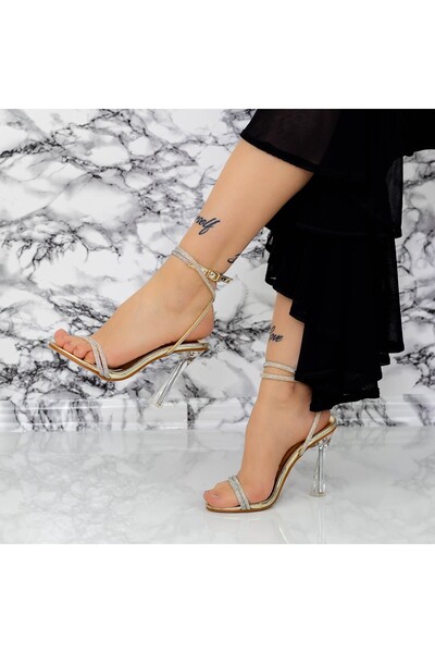 mei Sandale Dama cu Toc subtire 2BD32 Auriu MeI