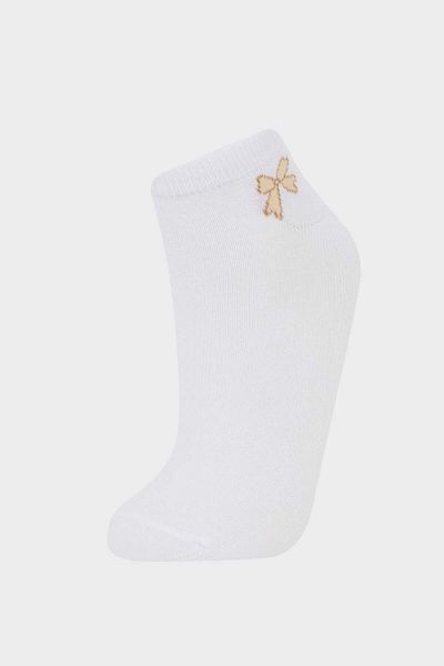 DeFacto Women's Ruffled 3-Piece Cotton Booties Socks F5613Axns