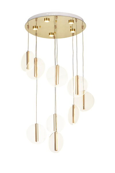 Avizemoda Lovena 9'Lu Ledli Dim. Kumandalı Modern Lüks Sarkıt Avize (3 Renk L...