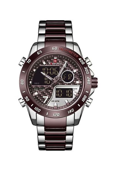 Naviforce Men's 45mm Analog-Digital Watch – Stainless Steel Strap