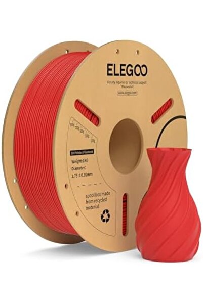 ELEGOO خيوط PLA Plus مقاس 1.75 مم باللون الأحمر، وزن 1 كجم، خيوط طابعة ثلاثية الأبعاد PLA+ أقوى وأكثر متانة، أبعاد احترافية