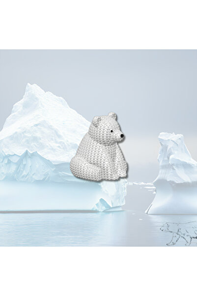 mmb Breloc Urs Polar – Figurină cu model tricotat alb |   Ornament pentru gea...