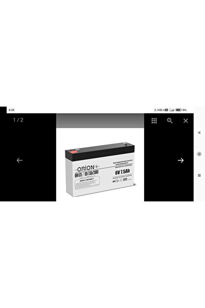 Orion Akülü Araba,Motor için 6 Volt 7,5 Amper, Ah , T1 Soketli Üstün Performa...