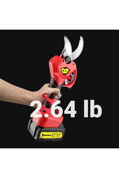 GearZone Electric Pruning Scissors,21V Portable Handheld Electric Pruning Shears with 2pcs Battery Red Color