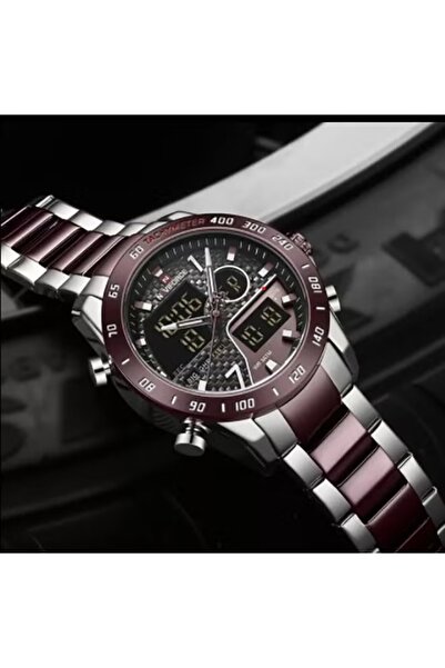 Naviforce Men's 45mm Analog-Digital Watch – Stainless Steel Strap