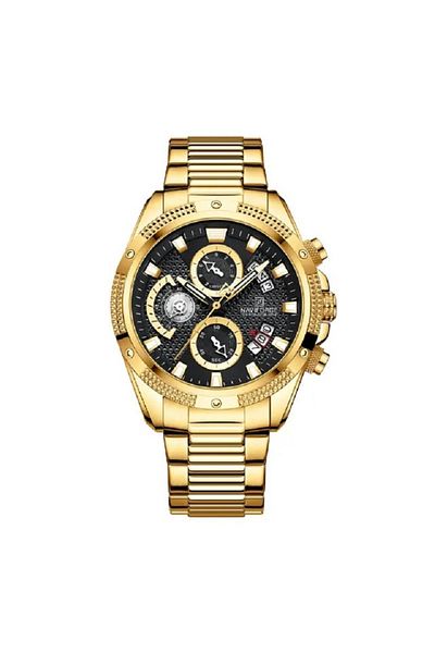 Naviforce Luxury Chronograph Wrist Watch for Men with Stainless Steel Strap Water Resistant Multi-Function